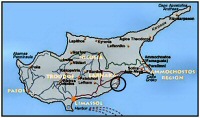 Map showing Larnaca airport